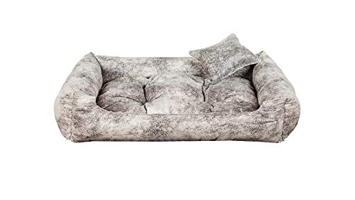 gutekissen® Hundebett aus Ökoleder Hundebett Hundesofa Hundeliege Hundekissen Kunstleder Hundeschlafplatz - Langlebige Materialien und hohe Qualität EKO (M - 80x65, Marmuriert) von gutekissen