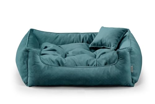 gutekissen® Exklusiv Stoff Hundebett Hundeliege Hundekissen Hundeliege Hundeliege Hundeliege - Langlebige Materialien und hohe Qualität Basel XS-3XL (2XL-110x90, Smaragd) von gutekissen