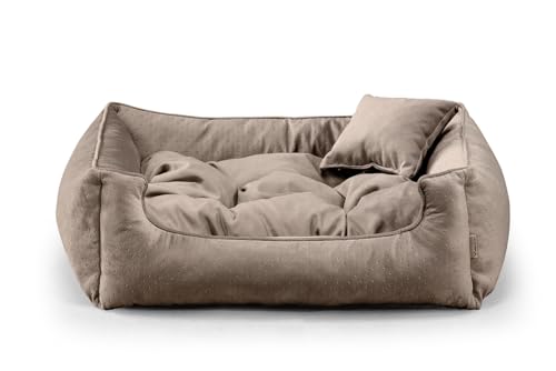 gutekissen® Exklusiv Stoff Hundebett Hundeliege Hundekissen Hundeliege Hundeliege Hundeliege - Langlebige Materialien und hohe Qualität Basel XS-3XL (L-90x75, Braun) von gutekissen