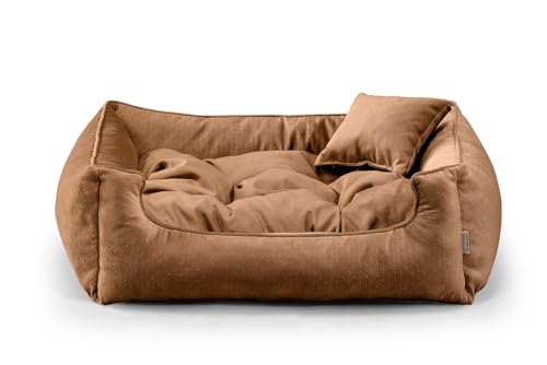 gutekissen® Exklusiv Stoff Hundebett Hundeliege Hundekissen Hundeliege Hundeliege Hundeliege - Langlebige Materialien und hohe Qualität Basel XS-3XL (XL-100x75, Zimt ColorName) von Gutekissen