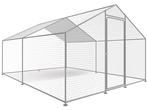 Hühnergehege 9 m² mit Maschendrahtzaun 3 x 3 x 2 m aus verzinktem Stahl von habitat et jardin