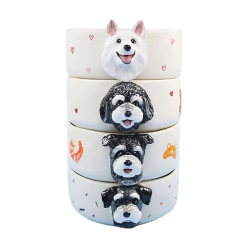 Handgefertigter Keramik-Haustiernapf, maßgeschneiderte Hundekatzen-Futter-Wassernapf mit 3D-Haustier-Porträt, Haustierbesitzer-Geschenke von hadefa