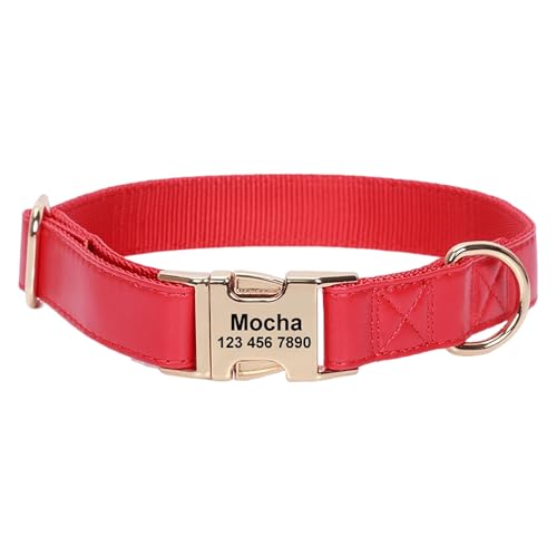 Personalisiertes Hundehalsband, passen Sie das gravierte Hundehalsband mit Namen und Telefonnummer an, benutzerdefiniertes Hundehalsband aus echtem Leder mit Einstellbarer Größe Personalisiertes Hundehalsband, passen Sie das gravierte Hundehalsband mit Namen und Telefonnummer an, benutzerdefiniertes Hundehalsband aus echtem Leder mit Einstellbarer Größe von hadefa