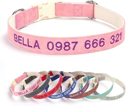 Hundehalsband aus Leder, personalisierbar, bestickt mit Namen und Telefonnummer, Anti-Verlust-Hundehalsband, als Geschenk Hundehalsband aus Leder, personalisierbar, bestickt mit Namen und Telefonnummer, Anti-Verlust-Hundehalsband, als Geschenk von hadefa
