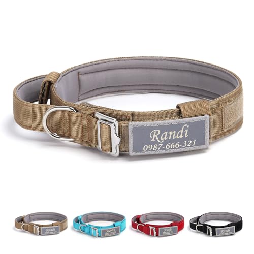 Personalisierbares taktisches Halsband mit Gravur, reflektierendes Etikett, leichtes Haustier-Hundehalsband mit Namen und Telefonnummer, explosionssicher, großer Hundehalsband Personalisierbares taktisches Halsband mit Gravur, reflektierendes Etikett, leichtes Haustier-Hundehalsband mit Namen und Telefonnummer, explosionssicher, großer Hundehalsband von hadefa