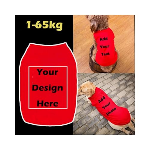 Personalisiertes Hunde-T-Shirt, personalisierbar, mit Text/Bild für kleine, mittelgroße und große Hunde, Welpen, Katzen und Kätzchen, Schwarz, Blau, Rot Personalisiertes Hunde-T-Shirt, personalisierbar, mit Text/Bild für kleine, mittelgroße und große Hunde, Welpen, Katzen und Kätzchen, Schwarz, Blau, Rot von hadefa