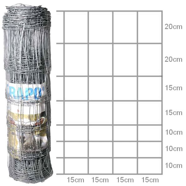 hadra 50m Wildzaun Typ 100/8/15, verzinkt, 100cm, Schafzaun, Schafd... von hadra