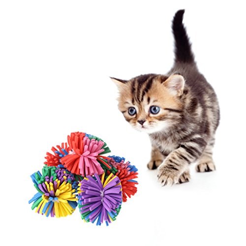 5 Stück Katzenspielzeug Eva-Blumenball Interaktives Katzenspielzeug Ball Kätzchen Spielen Sport Chase Training Spielzeugball Katzenball von hainan