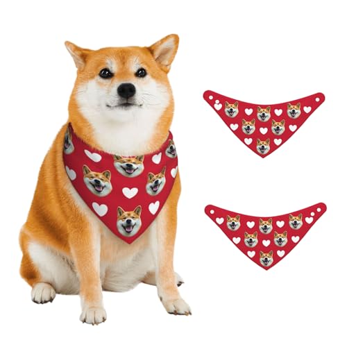 Benutzerdefinierte Namen Bild Hund Bandana, Personalisierter Text Haustier Schal, Tier Lätzchen Dreieck Bandana für Kleine Mittlere Große Hund und Katze Zubehör von half-acre square pond