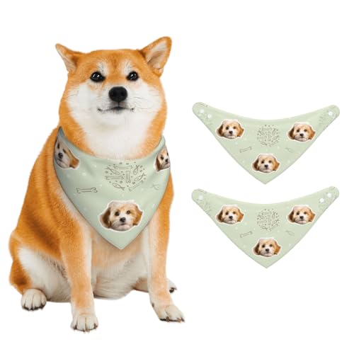 Personalisiertes Hundehalstuch mit Namen, Bild und Logo - Hundelätzchen & Katzenhals-Accessoires für Geburtstagspartys, Weihnachts- und Urlaubsoutfits (Erbse Grün) von half-acre square pond