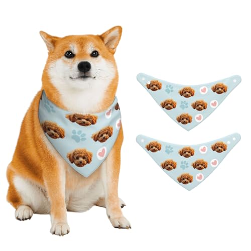 Personalisiertes Hundehalstuch mit Namen, Bild und Logo - Hundelätzchen & Katzenhals-Accessoires für Geburtstagspartys, Weihnachts- und Urlaubsoutfits (Himmelblau) von half-acre square pond