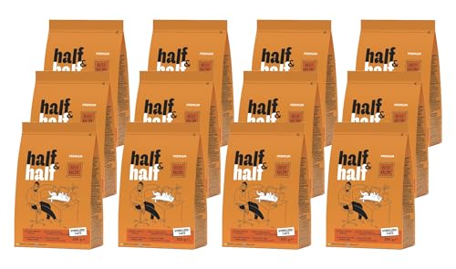 Half&Half - Katzenfutter Trocken - Trockenfutter für Katzen - für Erwachsene Katze sterilisiert - Rindfleisch - mit getrocknetem frischem Fleisch, mit VIT. A, D3, E - 12er-Pack (12x300 g) von SAVORY to excite
