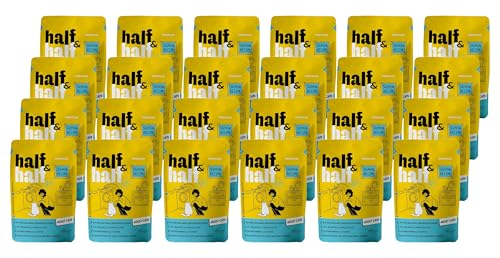 half&half - Katzenfutter Nass - Katzennassfutter - für Erwachsene Katze - Lachs - Hoher Fleischanteil, mit Vitamin E, Zink, Taurin - 24er-Pack (24x100 g) von half&half