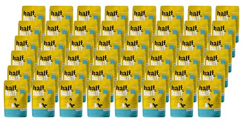 half&half - Katzenfutter Nass - Katzennassfutter - für Erwachsene Katze - Lachs - Hoher Fleischanteil, mit Vitamin E, Zink, Taurin - 48er-Pack (48x100 g) von half&half