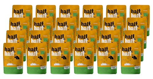 half&half - Katzenfutter Nass - Katzennassfutter - für Erwachsene Katze sterilisiert - Türkei - Hoher Fleischanteil, mit Vitamin E, Zink, Taurin - 24er-Pack (24x100 g) von half&half