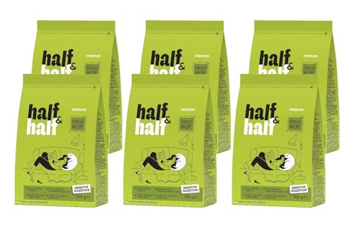 Half&Half - Katzenfutter Trocken - Trockenfutter für Katzen - für Erwachsene Katze empfindlich - Türkei - mit getrocknetem frischem Fleisch, mit VIT. A, D3, E - 6er-Pack (6x300 g) von SAVORY to excite