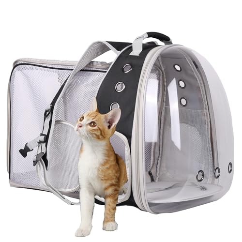 Rückenverlängerung Haustier Rucksack Tragetasche für große Katzen und kleine Welpen, klare Raumkapsel Astronaut Transparent Bubble Window Rucksack für Katze Rückenverlängerung Haustier Rucksack Tragetasche für große Katzen und kleine Welpen, klare Raumkapsel Astronaut Transparent Bubble Window Rucksack für Katze von halinfer