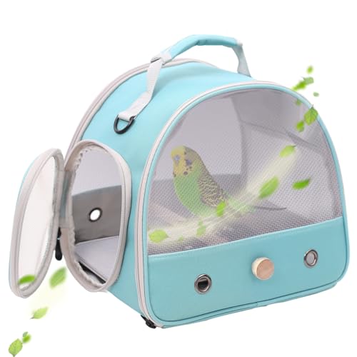 Transporttasche für Vögel, tragbar, für kleine Vögel, Papageien, Sittiche, mit stehender Sitzstange und Edelstahl-Tablett, seitliches Zugangsfenster, zusammenklappbar Transporttasche für Vögel, tragbar, für kleine Vögel, Papageien, Sittiche, mit stehender Sitzstange und Edelstahl-Tablett, seitliches Zugangsfenster, zusammenklappbar von halinfer