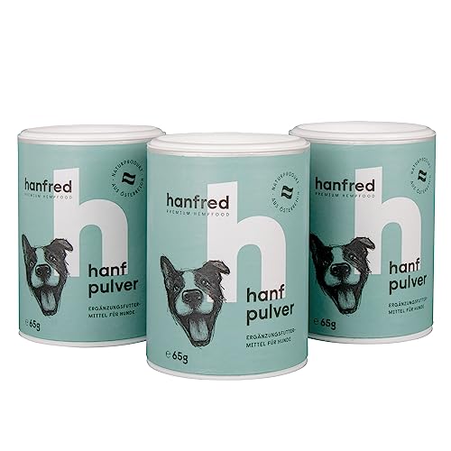 Hanfpulver für Hunde aus Österrreich - Natürliche Beruhigung - 100% Naturbelassen - 3 x 60g (3er Pack) von hanfred
