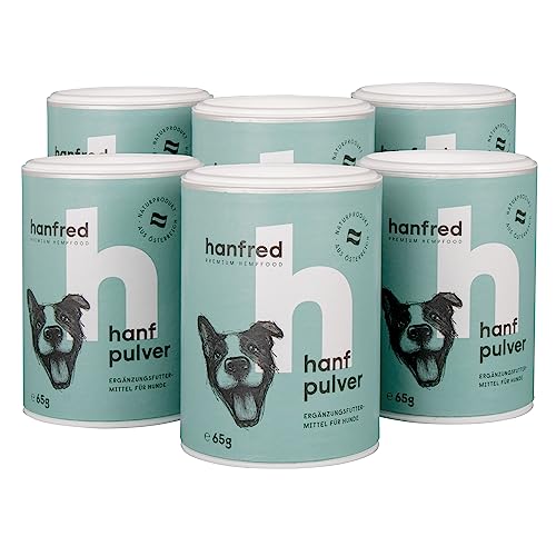 Hanfpulver für Hunde aus Österrreich - Natürliche Beruhigung - 100% Naturbelassen - 6 x 60g (6er Pack) von hanfred