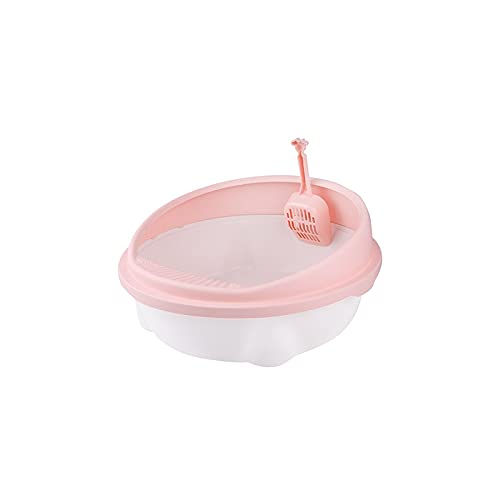 hanxiaoyishop Katzenklo Semi geschlossene Litter Sandbox Scoop antisprung tragbare Plastik große Deodorant Sandpit Katze selb Reinigung Toilette Katze kleine Box Katzentoilette (Color : Pink) von hanxiaoyishop