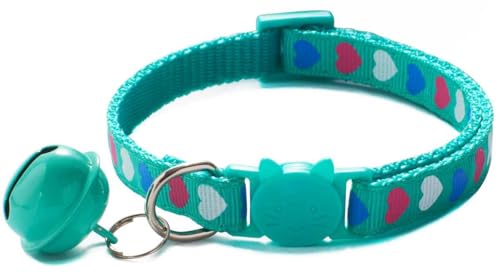 Katzenhalsband mit Glöckchen, Liebesmuster, XS, niedlich, ausgefallenes Welpenhalsband mit Glöckchen, für XXS, XS, kleines Kätzchen, Hündinnen, Halsumfang 17,8 - 30,5 cm, Grün, Halsumfang 17,8 - 30,5 Katzenhalsband mit Glöckchen, Liebesmuster, XS, niedlich, ausgefallenes Welpenhalsband mit Glöckchen, für XXS, XS, kleines Kätzchen, Hündinnen, Halsumfang 17,8 - 30,5 cm, Grün, Halsumfang 17,8 - 30,5 von haoyueer