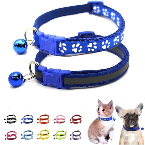 XXS Hundehalsband mit Glöckchen, 2er-Pack, einfaches und reflektierendes Katzenhalsband mit Glöckchen, für XXS, XS, kleine Haustiere, Jungen, kleine Kätzchen, Mädchen, Tier (dunkelblau, Halsumfang XXS Hundehalsband mit Glöckchen, 2er-Pack, einfaches und reflektierendes Katzenhalsband mit Glöckchen, für XXS, XS, kleine Haustiere, Jungen, kleine Kätzchen, Mädchen, Tier (dunkelblau, Halsumfang von haoyueer