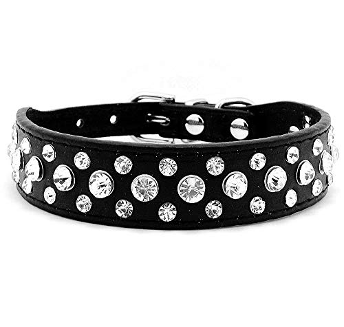 haoyueer Halsband aus Kunstleder mit Strass für Hunde oder Katzen, Größe S, Schwarz haoyueer Halsband aus Kunstleder mit Strass für Hunde oder Katzen, Größe S, Schwarz von haoyueer