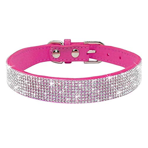 haoyueer Hundehalsband mit Strasssteinen, glitzernd, weiches Wildleder, für Hunde und Katzen von haoyueer