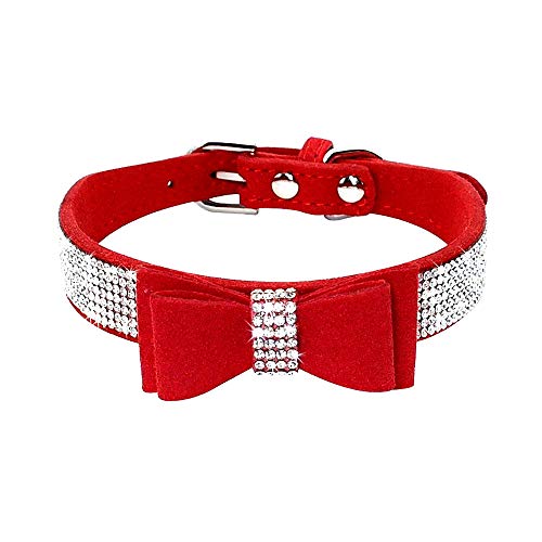 haoyueer Hundehalsband mit Strasssteinen, glitzernd, weiches Wildleder, für Hunde und Katzen haoyueer Hundehalsband mit Strasssteinen, glitzernd, weiches Wildleder, für Hunde und Katzen von haoyueer