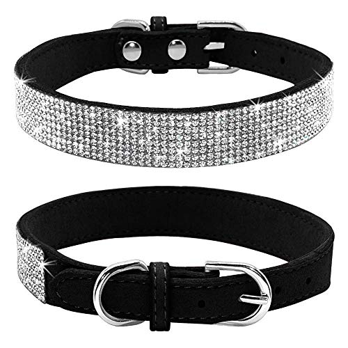 haoyueer Hundehalsband mit Strasssteinen, glitzernd, weiches Wildleder, für Hunde und Katzen haoyueer Hundehalsband mit Strasssteinen, glitzernd, weiches Wildleder, für Hunde und Katzen von haoyueer