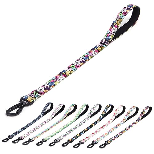 haoyueer Hundeleine, kurze Verkehrsleine für Hunde, strapazierfähig, Blumenmuster, weibliche Sicherheit, Nylon, Trainingsleine für mittelgroße und große Hunde (Feuerwerk, 58,4 cm) von haoyueer