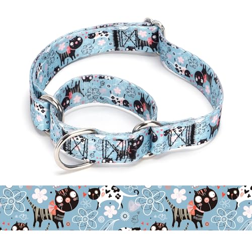 haoyueer Martingale Hundehalsband, Blume, mehrfarbig, niedliche Muster, verstellbares Nylon, geeignet für Jungen und Mädchen, mittelgroße und große Hunde (10, L) von haoyueer