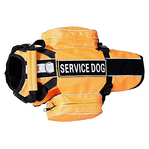 Haoyueer Service Hunderucksack, abnehmbare Satteltaschen mit Etiketten-Patches (S, passend für einen Umfang von 40,6–50,8 cm, Orange) Haoyueer Service Hunderucksack, abnehmbare Satteltaschen mit Etiketten-Patches (S, passend für einen Umfang von 40,6–50,8 cm, Orange) von haoyueer