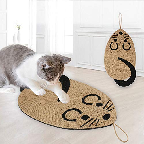 Kratzbrett Katzen Kratzmatte rutschfest Sisalmatte Langlebig Kratzteppiche Sisal Kratzpad Scratching Pad Hängend Kratzpappe Krallenpflege Katzenspielzeug Katzenkratzmatte für Möbel Spielen von haozaikeji