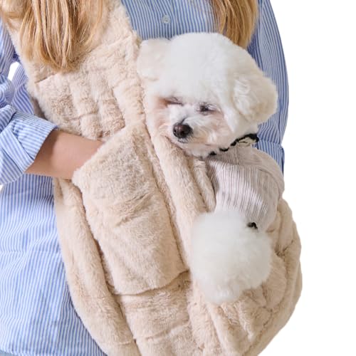 Tragetasche für Welpen, Plüsch, warm, für kleine Hunde und Katzen, passend für unter 5 kg, weich, bequem, freihändig, Haustier-Tragetasche, Katzentasche, Tragetasche, breiter Schultergurt, tragbar, Tragetasche für Welpen, Plüsch, warm, für kleine Hunde und Katzen, passend für unter 5 kg, weich, bequem, freihändig, Haustier-Tragetasche, Katzentasche, Tragetasche, breiter Schultergurt, tragbar, von haozaikeji