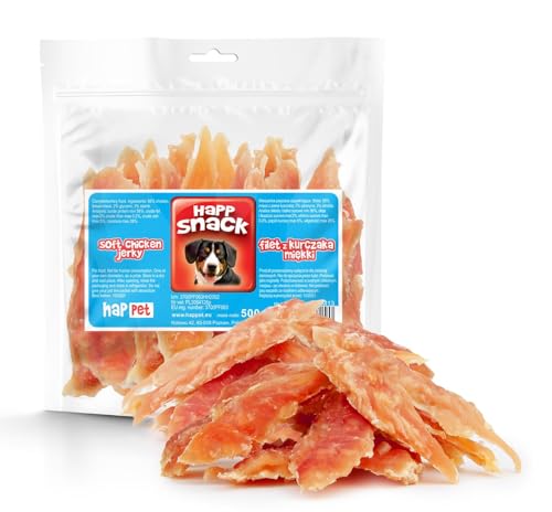 Fleisch Hähnchenfilet 95% für Hunde 500g - Natürliche Leckereien für Hunde - Getrocknetes Hähnchenbrust-Fleisch - Hundebeißchen - Fettarm. Happet von happet