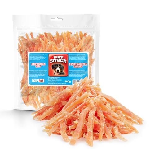 Hähnchen-Beißchen für Hunde 500g - Natürliche Leckereien für Hunde - Getrocknetes Hähnchenbrustfleisch - Hundesnaß - Fettarm. Happet (500g, Fleisch Huhn Streifen Weich) von happet
