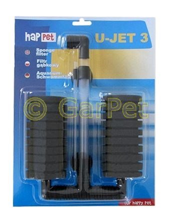U-Jet Schwammfilter Luftbetriebener Innenfilter Aquariumfilter Luftheber Filter (U-Jet 3) von Happet