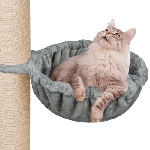 HAPPYPET Universal XXL Liegemulde für Kratzbaum Ø 45 cm - Schlafmulde für große Katzen, Maine Coon, Stabil bis 20 kg Traglast, Hängematte, Katzenliege, Katzenmulde, Grau von happypet