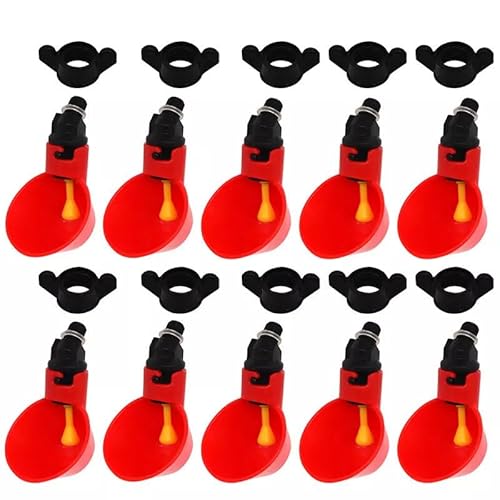 10 automatische Futterspender Geflügel Trinkbecher für Hühner, Hühner und Vögel von hardinox
