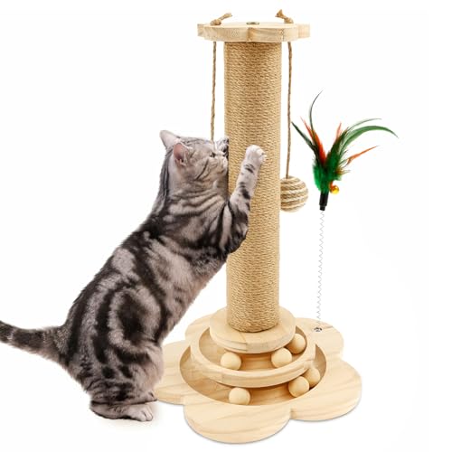 Harupink 4 in 1 Kratzbaum, 46 cm hoch,Kratzsäule,Katzenbaum mit Katzenspielzeug und Interaktiven,rutschfest Natürlichem Sisalstamm,Kratzstamm für Kätzchen und Normale ausgewachsene Katzen Harupink 4 in 1 Kratzbaum, 46 cm hoch,Kratzsäule,Katzenbaum mit Katzenspielzeug und Interaktiven,rutschfest Natürlichem Sisalstamm,Kratzstamm für Kätzchen und Normale ausgewachsene Katzen von harupink