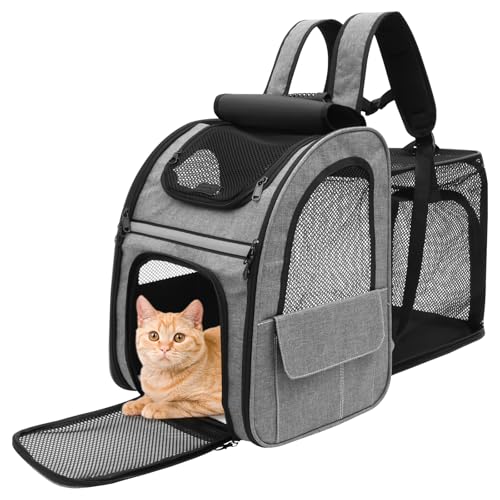 Harupink Erweiterbar Haustier Rucksack,Katzenrucksack Hunderucksack für Katzen und Kleine Hunde,Transportbox Katze mit Netzfenster aus 600D Oxford-Stoff Atmungsaktive weich, 3 Tragevarianten,Schwarz Harupink Erweiterbar Haustier Rucksack,Katzenrucksack Hunderucksack für Katzen und Kleine Hunde,Transportbox Katze mit Netzfenster aus 600D Oxford-Stoff Atmungsaktive weich, 3 Tragevarianten,Schwarz von harupink