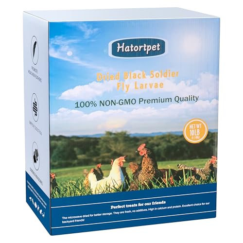 hatortpet - Getrocknete schwarze Soldatenfliegenlarven, 4,5 kg, reine, natürliche, gentechnikfreie BSF-Larven für Hühner, mehr Calcium als M von hatortpet