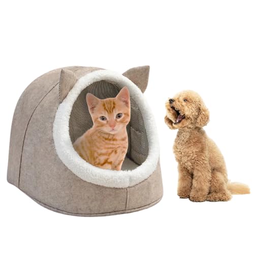 hausleben Filz Kleintier-Nest für Hunde und Katzen beige | Katzenhöhle aus Filz, Katzenbett, Tierhöhle, Pet Nest, Winter hausleben Filz Kleintier-Nest für Hunde und Katzen beige | Katzenhöhle aus Filz, Katzenbett, Tierhöhle, Pet Nest, Winter von hausleben