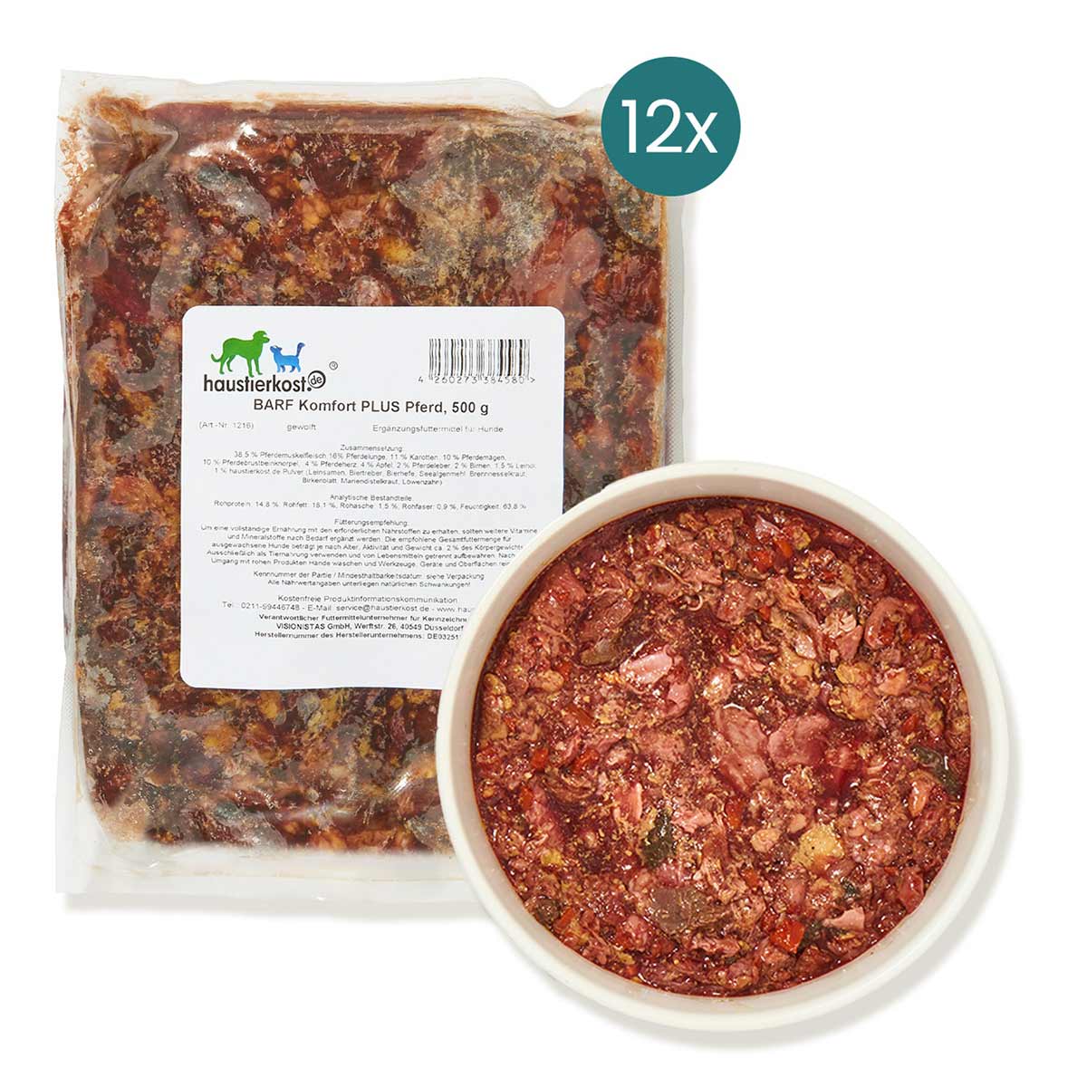 Haustierkost BARF Komfort PLUS Pferd 12x500 g von haustierkost