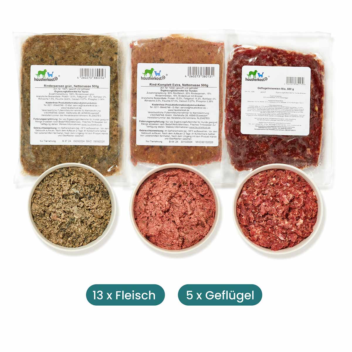 Haustierkost Paket Hund Welpe 9 kg Haustierkost Paket Hund Welpe 9 kg von haustierkost
