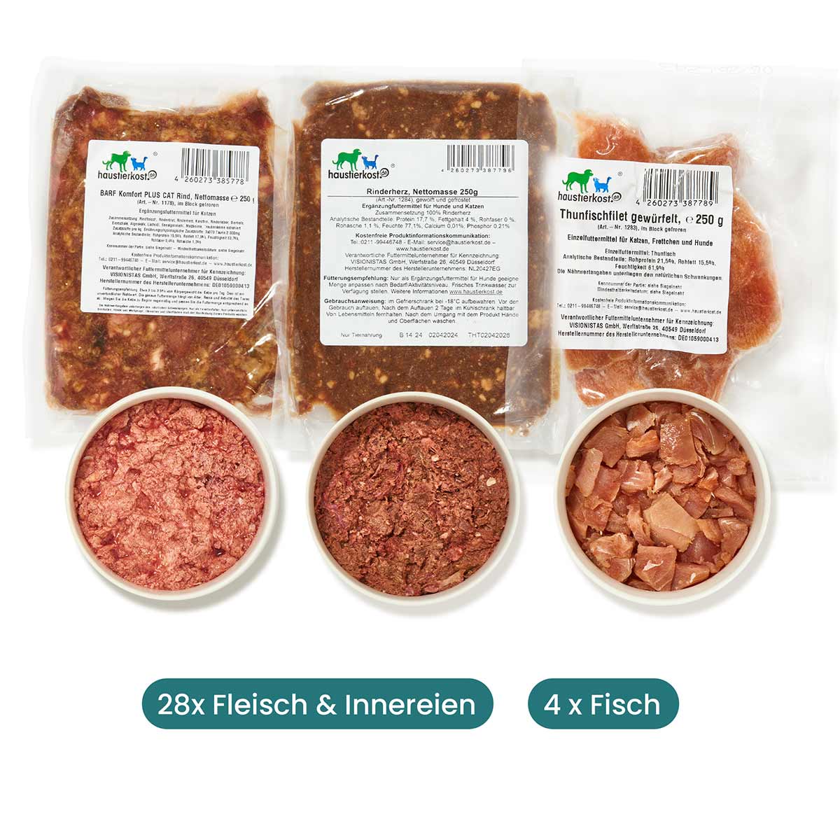 Haustierkost Probierpaket für Katzen 8 kg Haustierkost Probierpaket für Katzen 8 kg von haustierkost