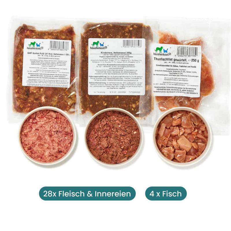 Haustierkost Probierpaket für Katzen 8 kg von haustierkost