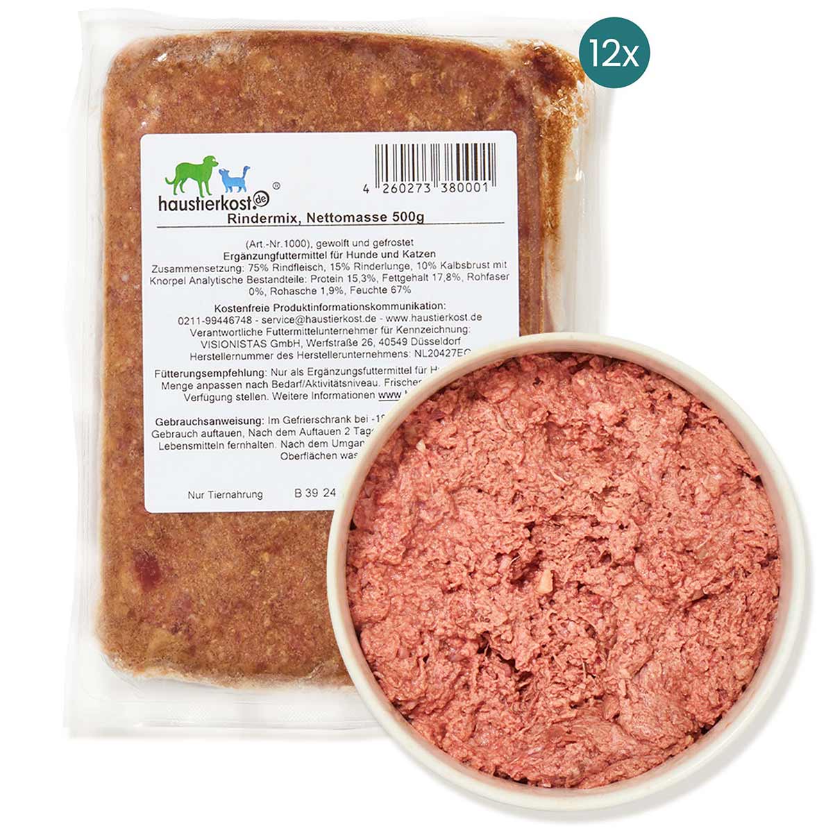 Haustierkost Rindermix 12x500 g Haustierkost Rindermix 12x500 g von haustierkost